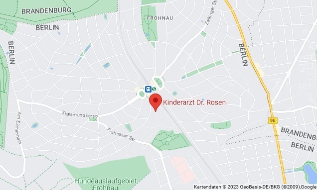 Map of Frohnau with Kinderarzt Dr. Rosen